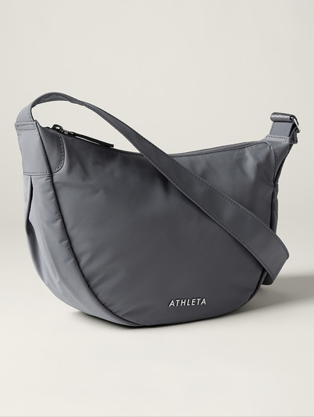 Athleta Slate Blue/Gray Nylon Crescent Crossbody